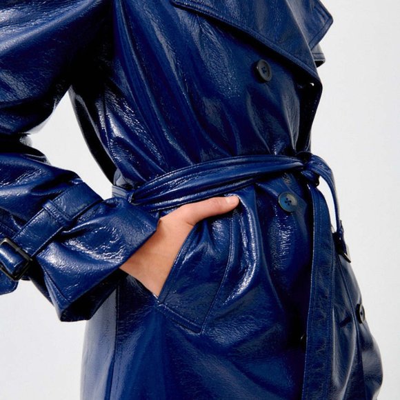 Rachel Antonoff Blue Trench Coat - Picture 4 of 8